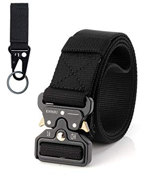 Hairwilly Tactical Belt，1.9"/1.7"/1.5" Quickly Unlock Multifunction Zinc Alloy Buckle Nylon Material Belts