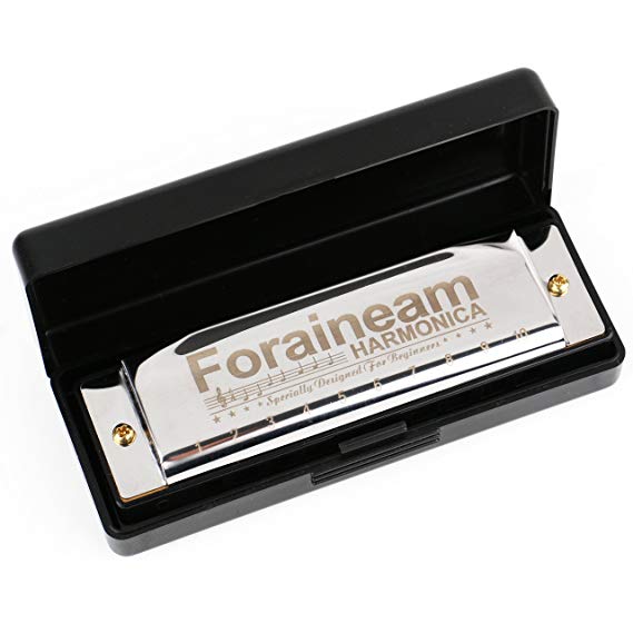 Lawei 10 Hole Diatonic Blues Harmonica Key of C, Beginners Recommended, Kids Gift Ideas