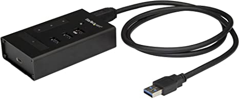 StarTech.com 4 Port USB 3.0 Hub - USB Type-A to 1x USB-C & 3x USB-A - Commercial Metal USB Hub - SuperSpeed 5Gbps USB 3.1/3.2 Gen 1 - Self Powered - BC 1.2 Fast Charge - Mountable/Rugged (HB30A3A1CST)