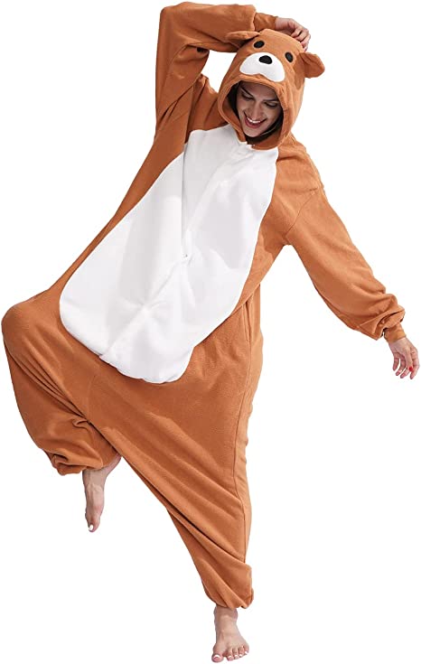 Adult Bear Onesie Animal one-piece Pajamas Cosplay Animal Homewear Sleepwear Jumpsuit Costume for Women and Men…