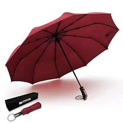 Automatic Windproof Travel Umbrella Golf Umbrella Atuo Three Foldable Rainproof Umbrella