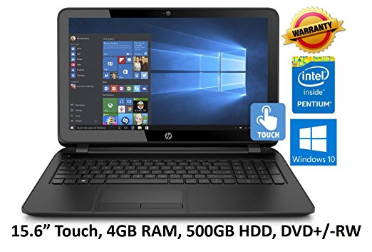 HP Notebook 15.6” Touchscreen Premium Laptop PC, Intel Pentium Quad-Core Processor 2.16GHz, 4GB DDR3L Memory, 500GB Hard Drive, SuperMulti DVD burner, Windows 10 (Certified Refurbished)