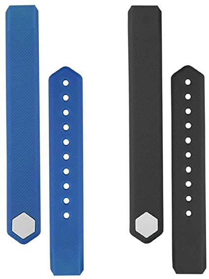 Heckia ID115 Replacement Wrist Straps, New Material Wristband for ID 115 Activity Trackers, 2 Straps, Black Blue