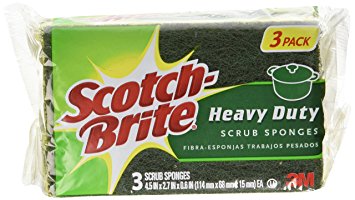 Scotch-Brite Scrub Sponge, Heavy Duty, 3-Count (Pack of 8)