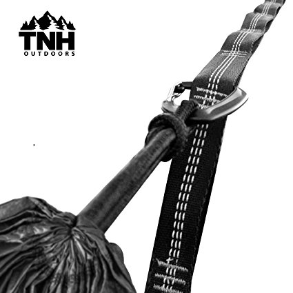 Camping Hammock Tree Straps by TNH Outdoors with Lumin Stitch Technology & High VIZ. Adjustable, Portable and Lightweight 9 ft Heavy Duty XL Hammock Straps To Enhance Your Hangout.