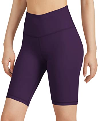 ODODOS Women's Yoga Short Tummy Control Workout Running Athletic Non See-Through Yoga Shorts with Hidden Pocket