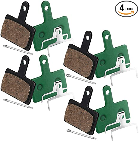 Zonon 4 Pairs Bicycle Disc Brake Pads and Spring Competible with Trp Tektro Shimano Deore