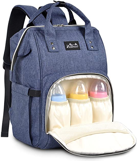 Viedouce Baby Diaper Bag Backpack for Mom Dad with Stroller Straps Diaper Changing Pad