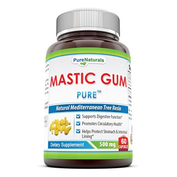 Pure Naturals Mastic Gum- 500mg, 60 Capsules- Supports Digestive Function*- Promotes Circulatory Health*- Helps Protect Stomach & Intestinal Lining*