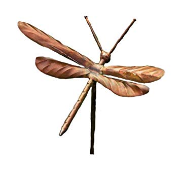 Ancient Graffiti Flamed Copper Dragonfly Garden Ornament