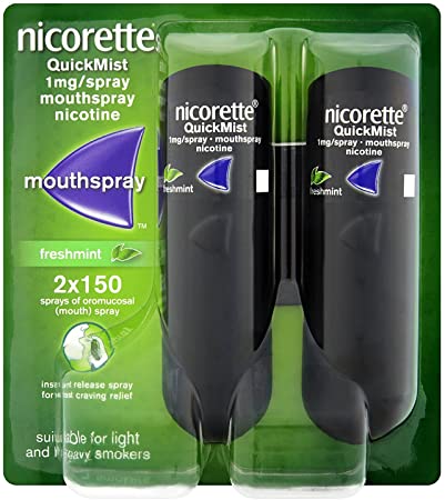 QuickMist Mouth Spray Duo Pack, Fresh Mint, 1 mg Nicorette (UK Version)
