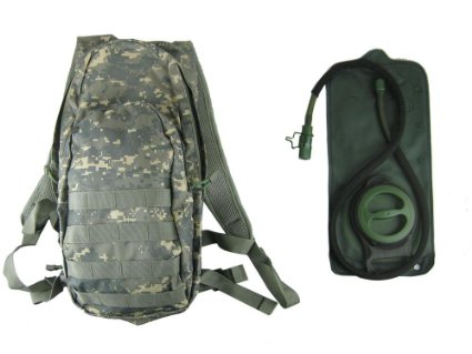 Military Camo ACU Hydration Pack Backpack 25 Liter 84oz Bladder