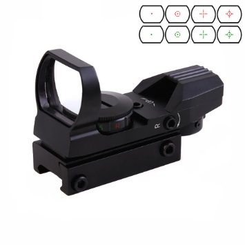 AVAWO Red and Green Reflex Sight with 4 Reticles