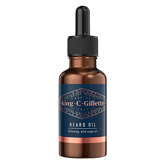 King C. Gillette Men’s Beard Oil with Plant Based Argan, Joijoba Avocado, Macadamia Seed and Almond Oils, 30ML