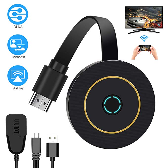 TedGem WIFI Display Dongle, WIFI Dongle Wireless Display Dongle Mini Display Receiver, 4K HDMI Dongle WiFi Dongle, 2.4G TV HDMI Adapter For Android/Windows/Miracast/Airplay/DLAN(4K&2.4G)