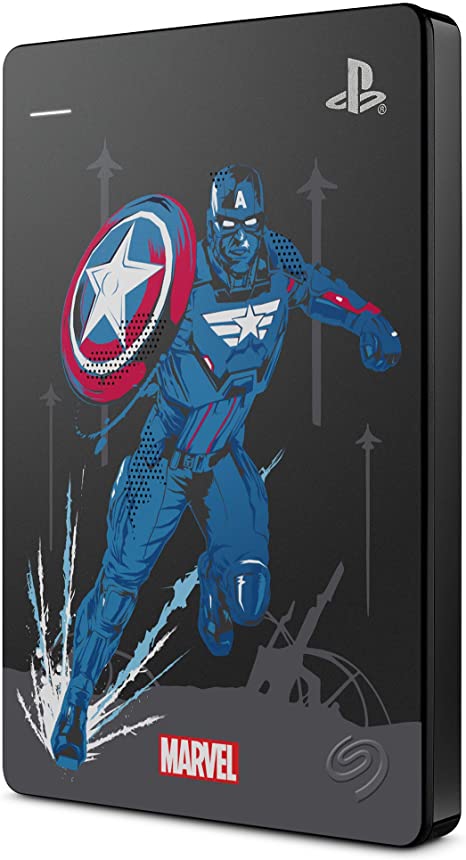 Seagate Game Drive for PS4, Marvel's Avengers Captain America, 2 TB - External Hard Drive, USB 3.0, compatible with PS4 and PS5 (STGD2000206)