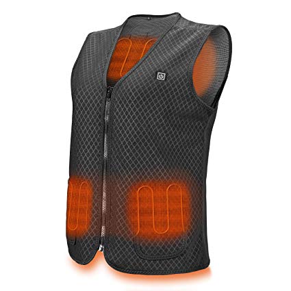 PKSTONE Heated Vest, USB Charging Electric Heated Jacket Washable for Women Men Outdoor Motorcycle Riding Golf Hunting (Battery NOT Included)