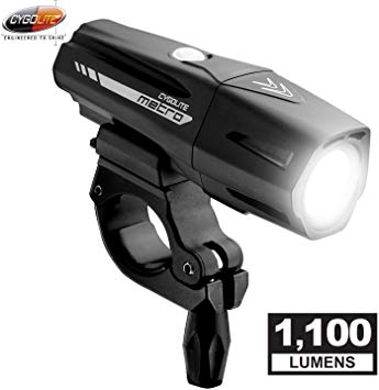 Cygolite Metro Pro– 1,100 Lumen Bike Light– 5 Night & 3 Daytime Modes– Compact & Durable– IP67 Waterproof– Secured Hard Mount– USB Rechargeable Headlight– for Road, Mountain, Commuter Bicycles