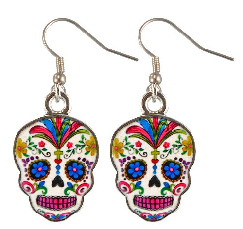 Day Of The Dead Sugar Skull Earrings - Assorted Colors