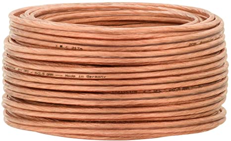 DCSk - 30m - 2 x 2.5mm² - Transparent Speaker Cable - German Made OFC Copper Speaker Wire for HiFi or Car Audio - AWG 14 Role - 99.99% Insulated Speaker Cable