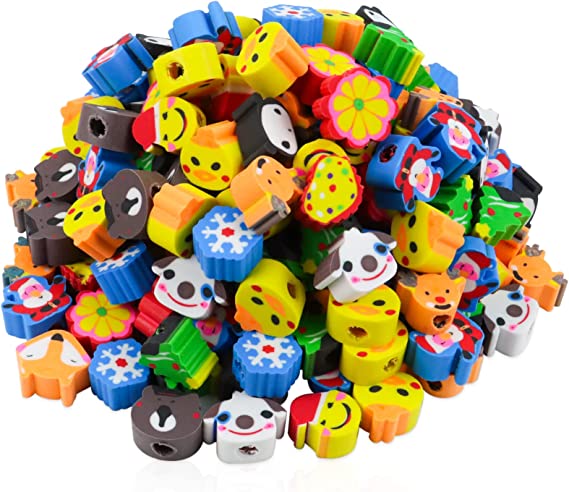 PRALB 200 Pack Animal CapPencil-Top Erasers Pencil Eraser Toppers for Kids