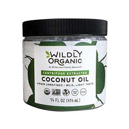 Wildly Organic Centrifuge Extracted Coconut Oil - Virgin Unrefined (Same as Extra Virgin), Raw, Non-GMO, Vegan - 14 FL OZ