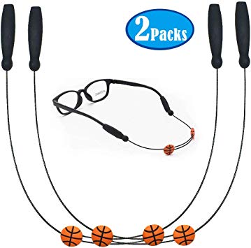 2 Packs Glasses Straps Adjustable Eyewear Retainer - No Tail Sunglasses Strap - Eyeglass String Holder Sports Glasses Retainer Temple Tips for Adults Teenagers (Long    16 inches)