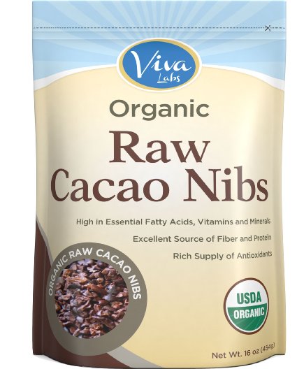 Viva Labs - The BEST Tasting Organic Raw Cacao Nibs 1 lb Bag