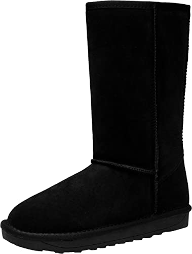 Jeossy Women's 9688 Leather | Winter Snow Boots Warm | Knee High Mid Calf Plush Fuzzy | Tall Shoes