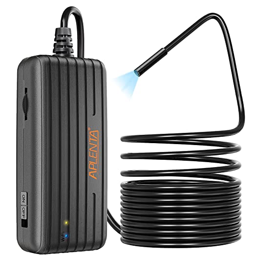 Aplenta Wireless Endoscope, 11.5FT Borescope 1200P HD WiFi Inspection Camera IP67 Waterproof Snake Camera for iPhone and Android, Samsung, LG, Ipad, Tablet