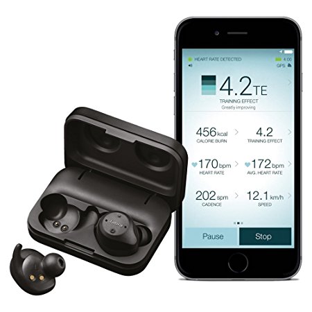 Jabra Elite Sport True Wireless Waterproof Fitness & Running Earbuds with Heart Rate and Activity Tracker (Black)