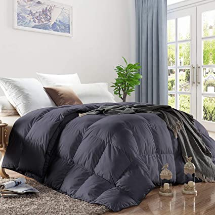 WENERSI Down Alternative Comforter Queen - Ultra Soft Brushed Microfiber Comforter,Machine Washable,All-Season Duvet Insert Queen Comforter(Grey,90x90inches)