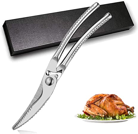 Adovs Stainless Steel Kitchen Shears Heavy Duty, Multifunctional Poultry Shears Inbuilt Spring-Loaded Kitchen Scissors for Meat, Vegetables, Fish, Chicken, Bone, Seafood Cutting