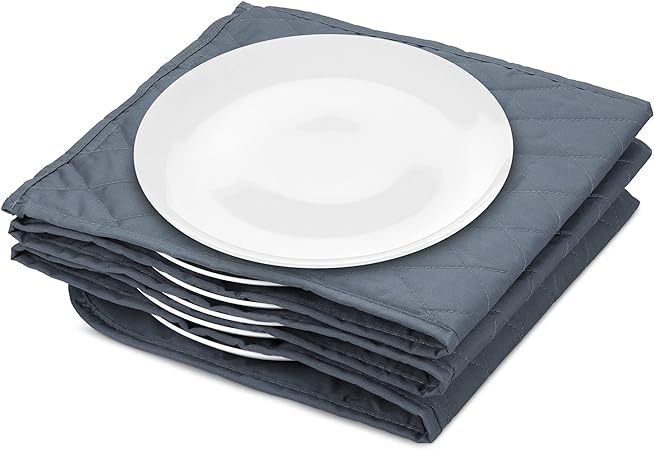 Navaris Electric Plate Warmer - 10 Plate Blanket Heater Pockets for Warming Dinner Plates to 74 Degrees in 10 Minutes - Grey Compact Folding Design