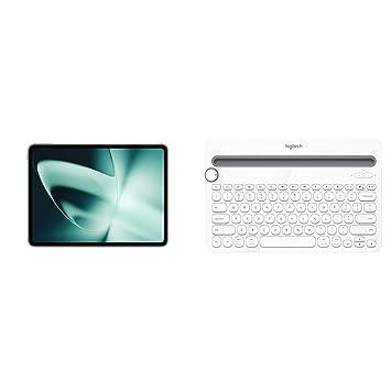 OnePlus Pad OPD2203 12GB RAM 256GB Storage with Logitech K480 Wireless Multi-Device Keyboard - White