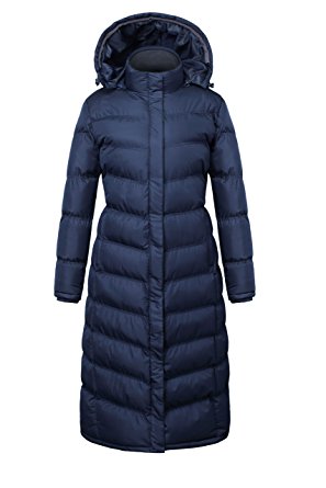 u2wear Women's Water Resistance Puffer Winter Full Length Coat with Hood