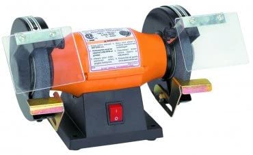 5 inch Bench Grinder 1/3 HP, Wheel Dia 5 inch, Arbor Dia 1/2 inch; Includes 36 grit and 60 grit aluminum oxide wheels