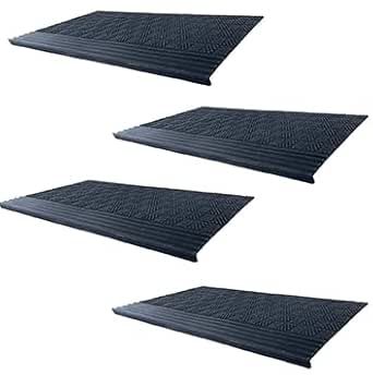 4 Piece Bull Nose Rubber Stair Tread Set 30 x 10 inch