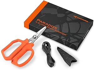 KastKing Paradox 4.5-Inch Fishing Scissors, Stainless Steel Precision Fishing Line Cutters With Non-Slip Grip, Protective Sheath, and Neck Lanyard, Small Scissors for Braided Fishing Line