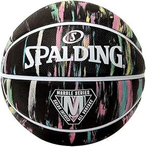 Spalding - Marble Series Black Pastel - Größe 5 - Gummibasketball - Outdoor-Basketball - Ausgezeichneter Grip - Für Kinder