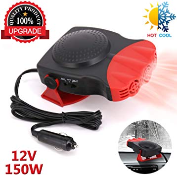【2019 New】 Car Heater, Portable Electronic Heater Fan Fast Heating Defrost 12V 150W, Cooling Car Space & Fast Heating Space Automobile Windscreen Heater