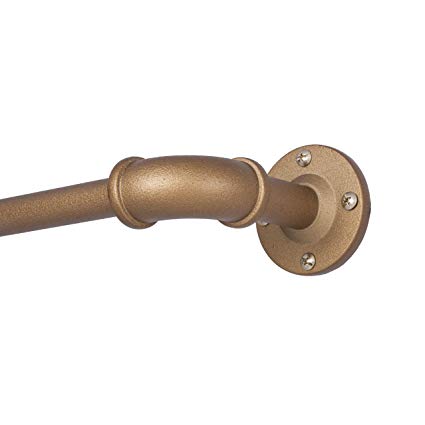 Sun Zero Bronn Wrap Around Window Curtain Rod, 36-66", Aged Brass