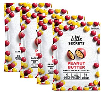 Little Secrets All Natural Fair Trade Gourmet Chocolate Candy - Peanut Butter Candies (5 oz, 4 Count) - The World's Most Unbelievably Delicious Chocolate Candies