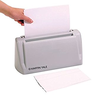 Martin Yale Desktop Letter Folder, Hand-fed Machine, Folds 1 to 3 Sheets in Seconds, Gray (PREP6200)