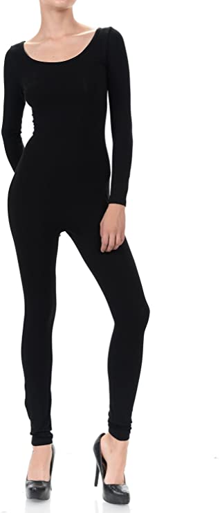 JJJ Women Catsuit Cotton Tank Long Sleeve Yoga Bodysuit Jumpsuit/Made in USA