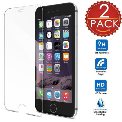 2 Pack Iphone 6s Screen Protector J2cc 3d Touch Compatible - Tempered Glass with 9h Hardness for Iphone 6  Iphone 6s 47 - Retail Packaging