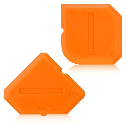 Outus 2 Pieces Caulking Tool Set Silicone Sealant Grout Finishing Tool for Kitchen Bathroom Floor Sealant Sealing (Orange)