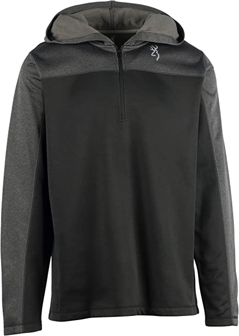 Browning Men's 1/4 Zip, Performance Pullover with Hood