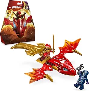 Lego Ninjago L’Attaque du Dragon Rebelle de Kai, Set Ninja avec Jouet de Dragon et Figurines incluant Kai avec Mini-Katana, Cadeau Garçons et Filles Dès 6 Ans 71801