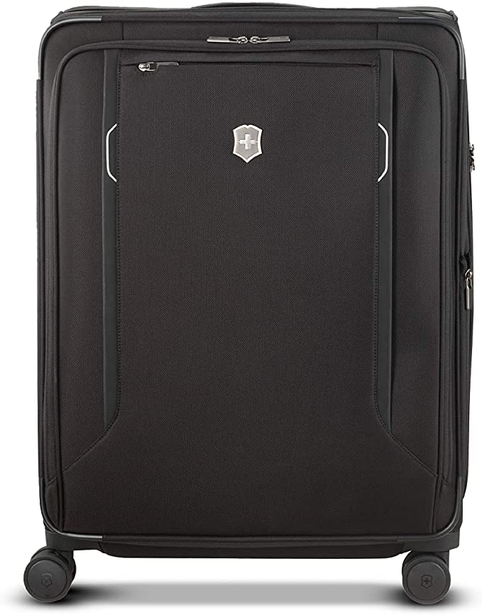 Victorinox WT 6.0 Softside Spinner Luggage, Black, Checked-Large (27")